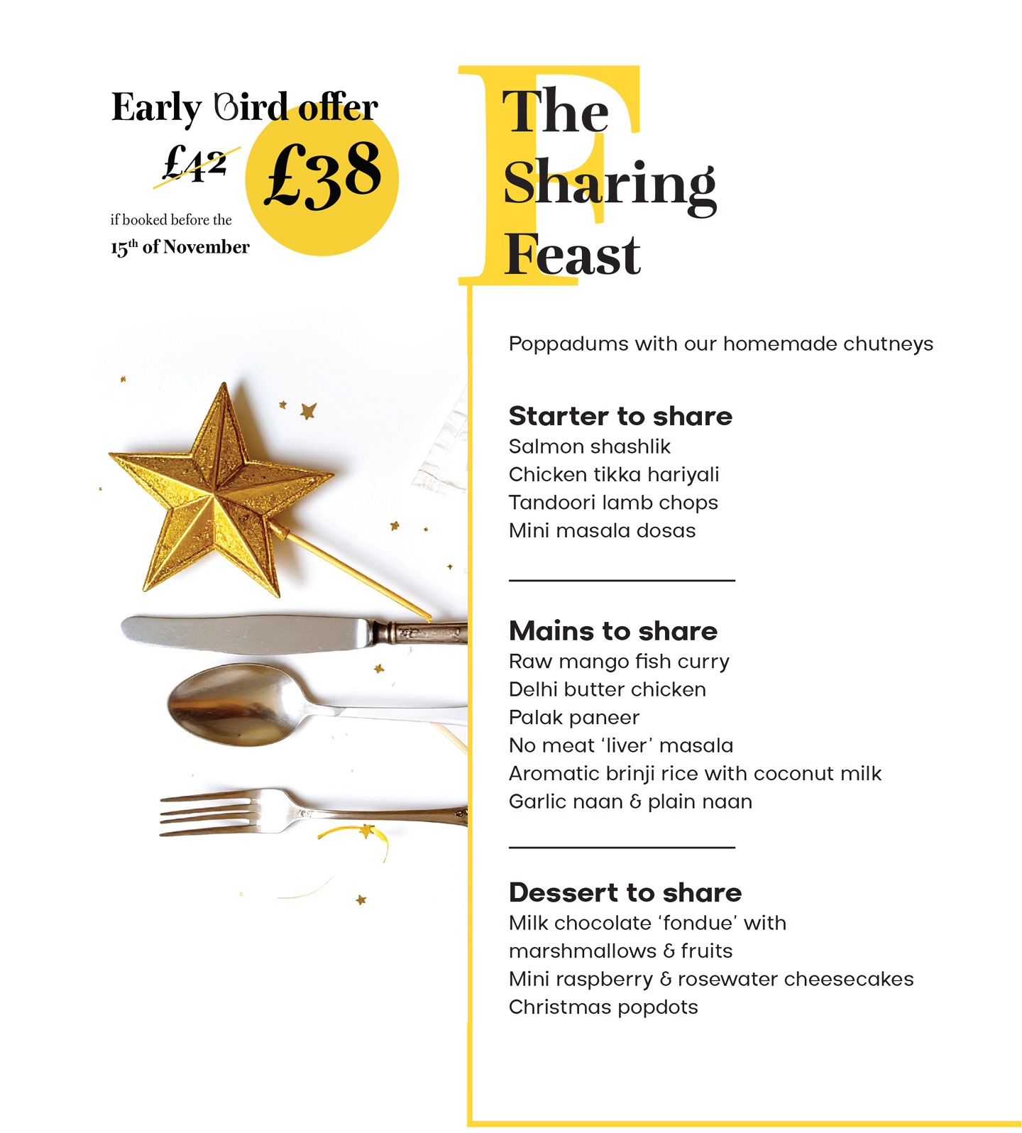 christmas festive menu of Bangaloreuk